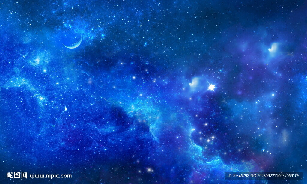 蓝色星空高清图