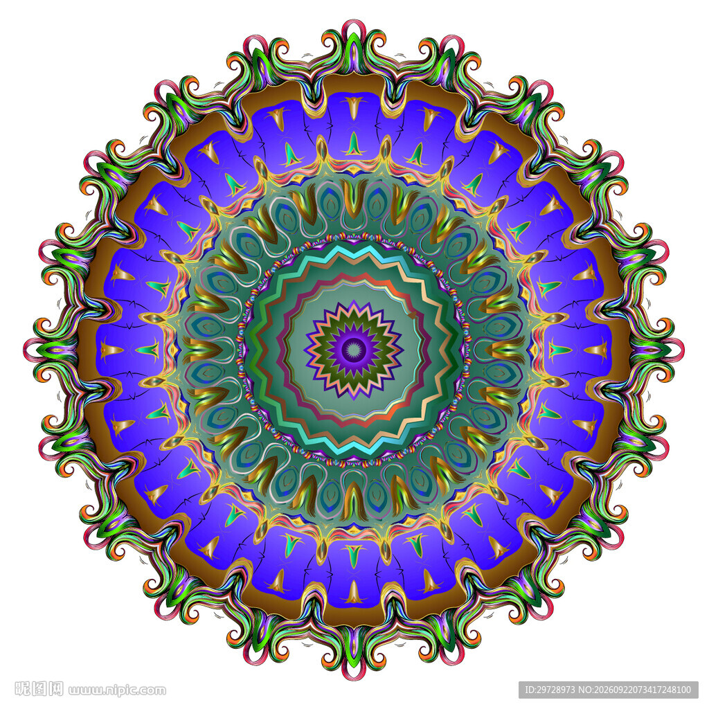 圆形彩色矢量抽象艺术花纹
