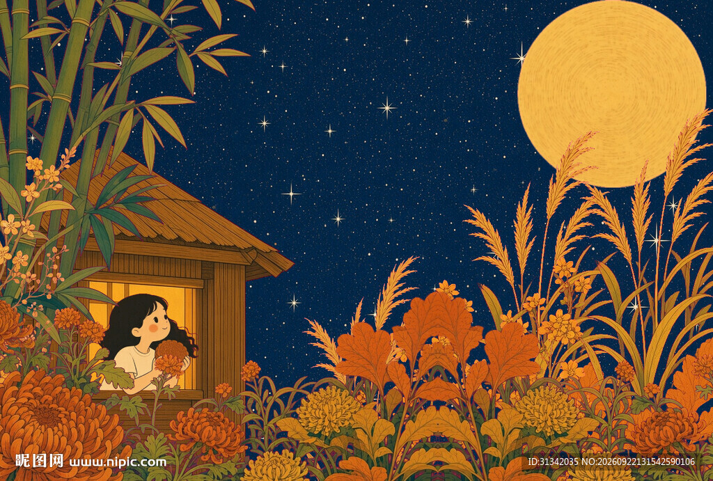 月夜小屋中的温馨时刻