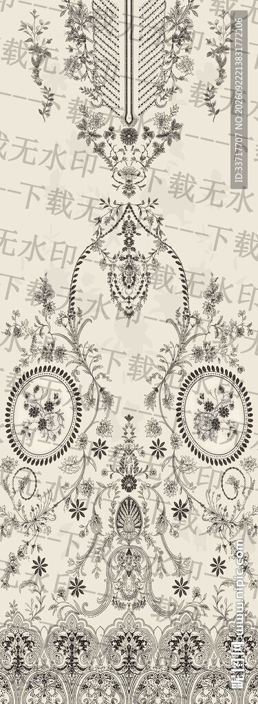 欧式复古对称装饰纹样