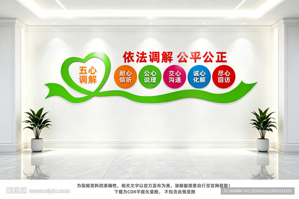 五心调解文化墙