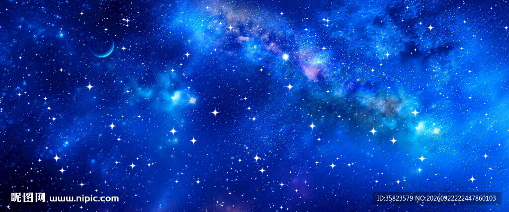 蓝色星空海报