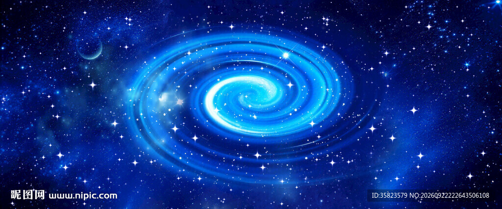 璀璨蓝色星空图