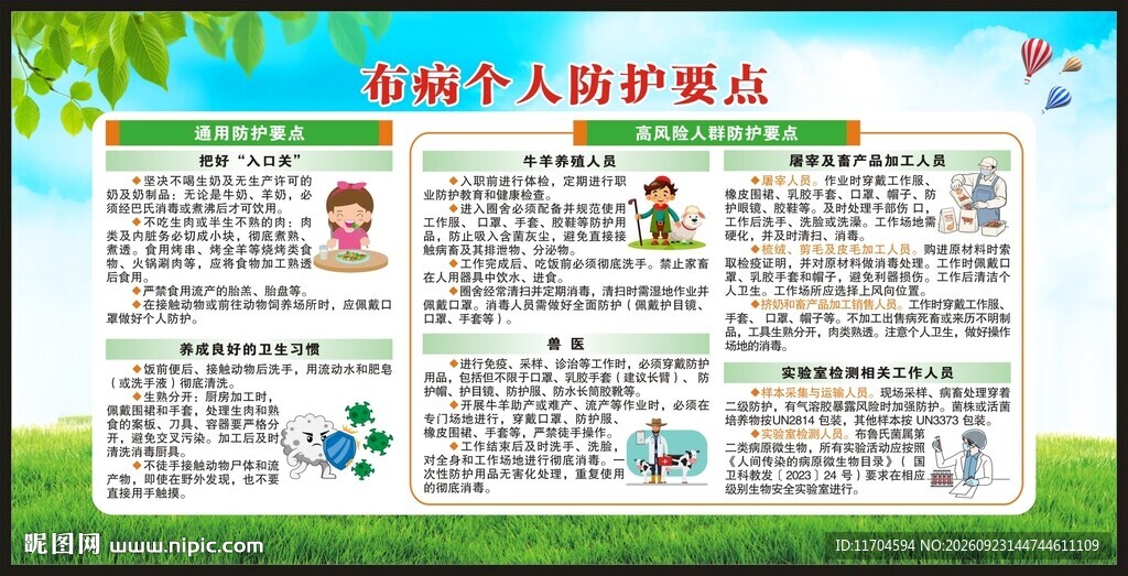 布鲁氏菌病预防知识宣传栏