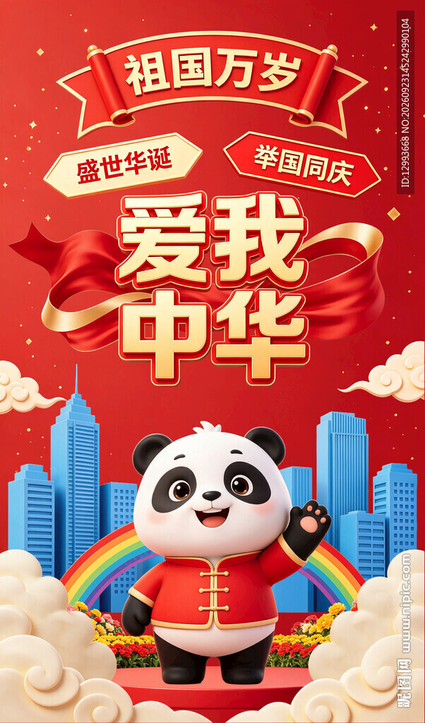 爱我中华国庆宣传海报