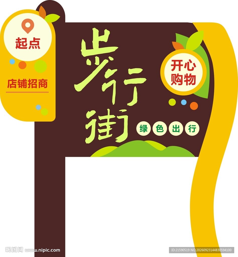 步行街卡通导视立牌