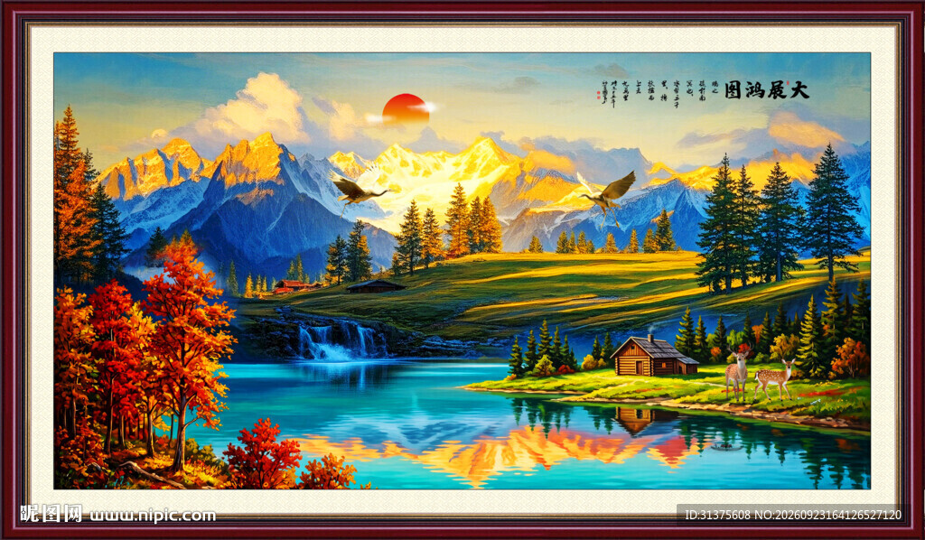 日照金山油画