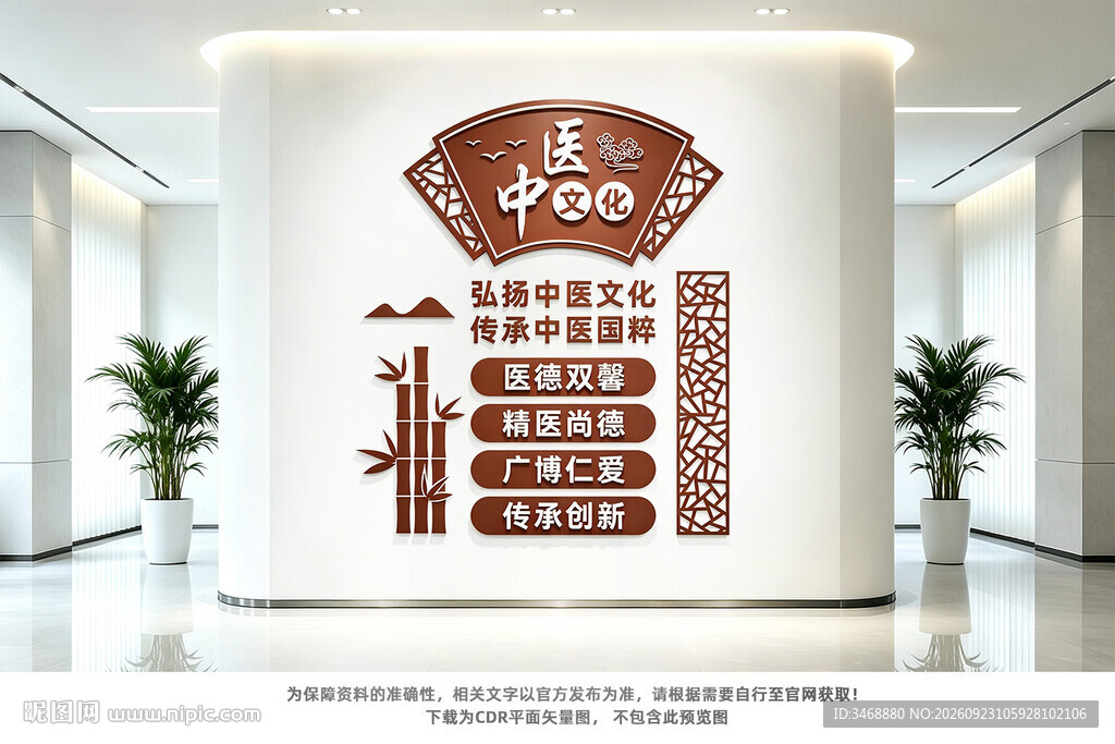 竖版中医文化墙