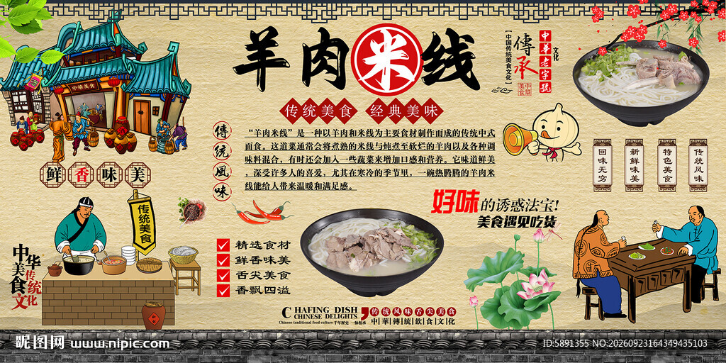 羊肉米线背景墙