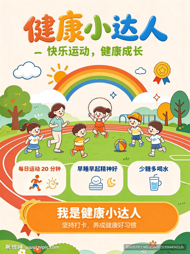 健康小达人 幼儿园海报 成长 