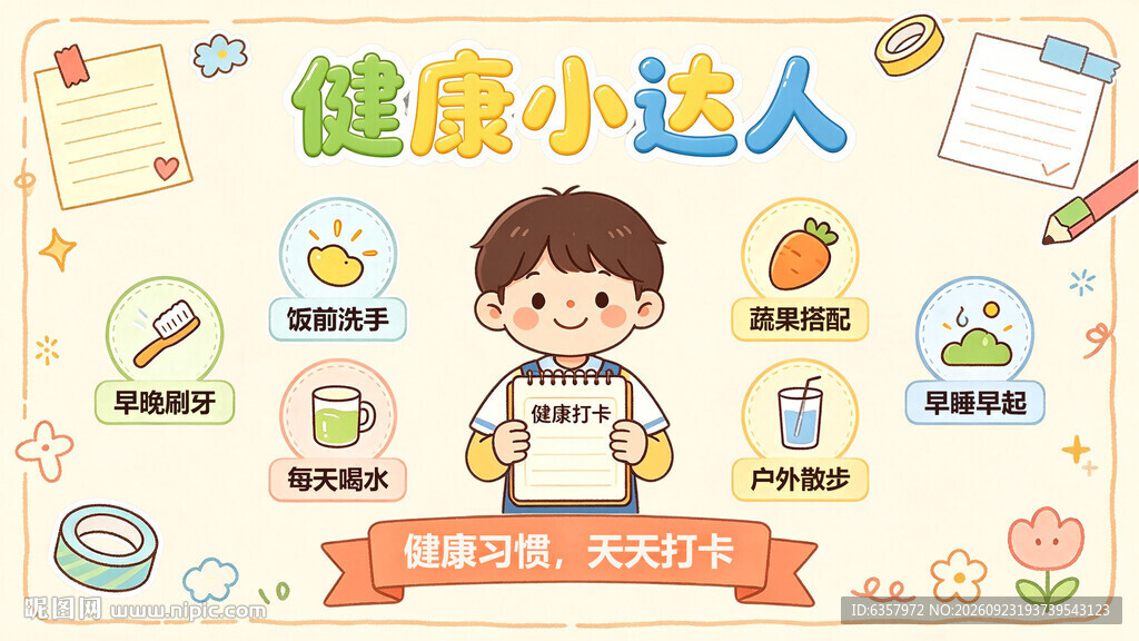 健康小达人 幼儿园海报 成长 