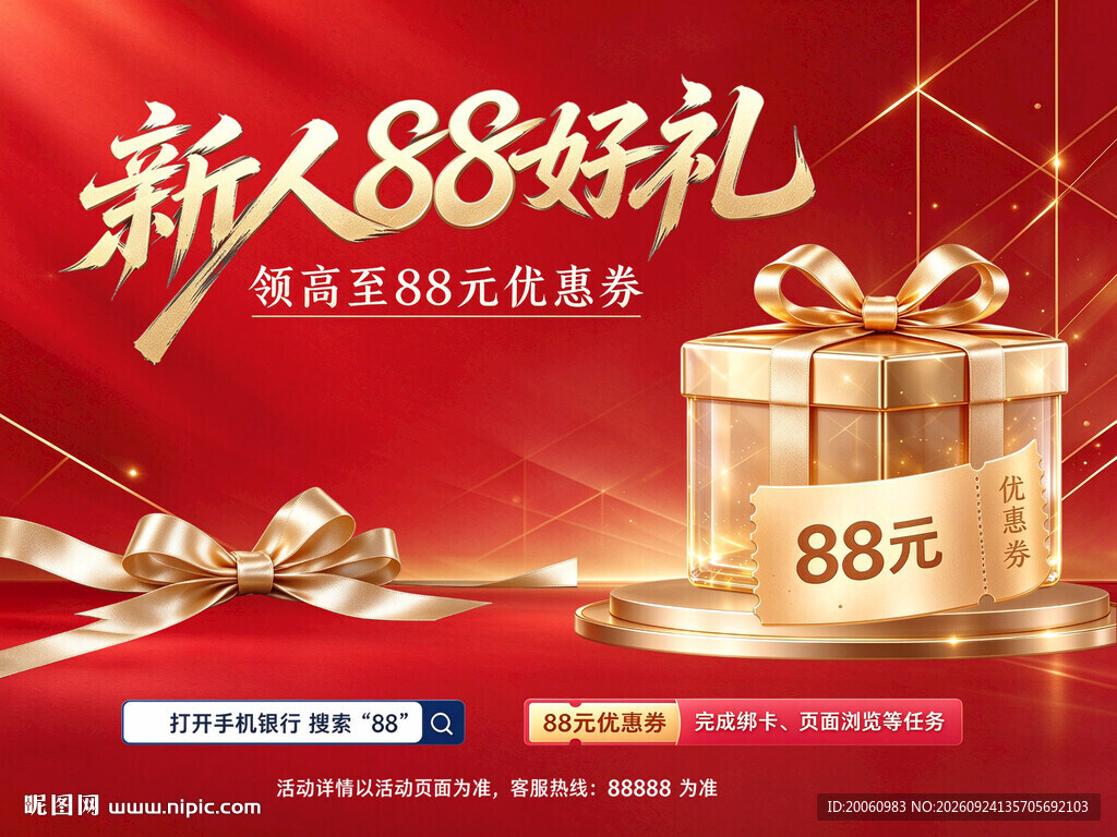 新人88好礼活动海报