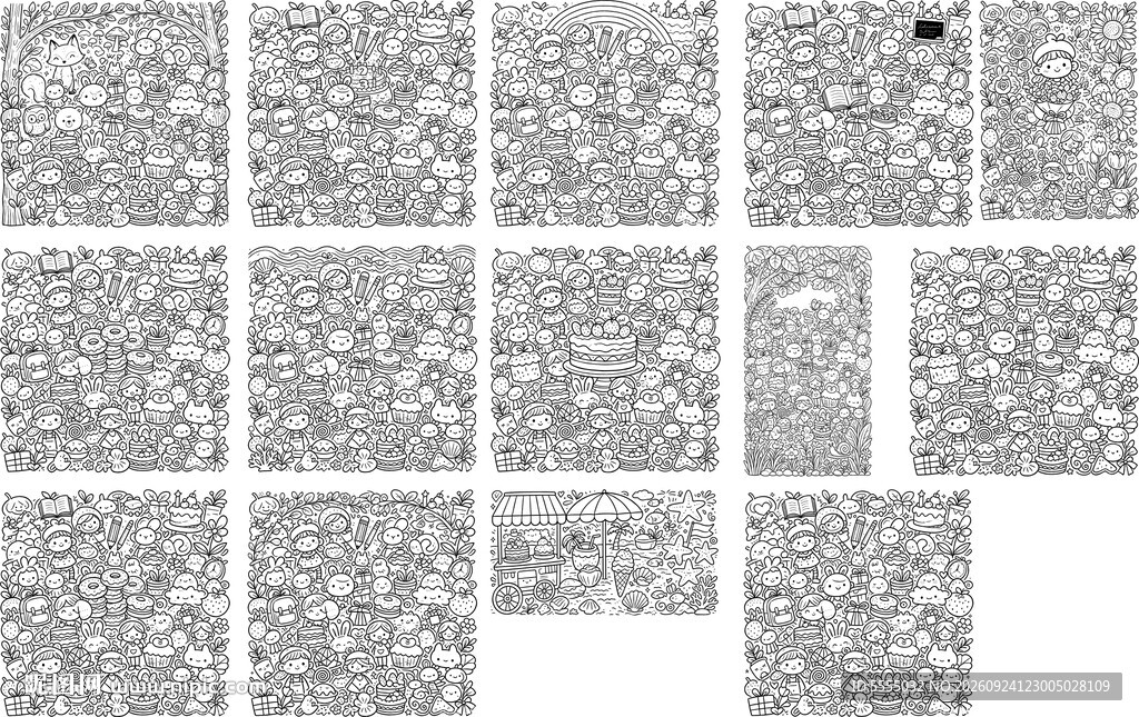 涂鸦线条doodle堆堆图  
