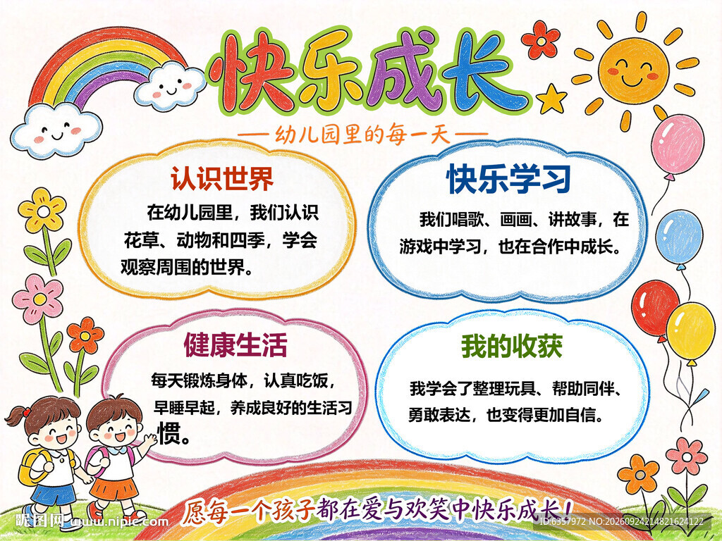 快乐成长 卡通海报 成长 故事