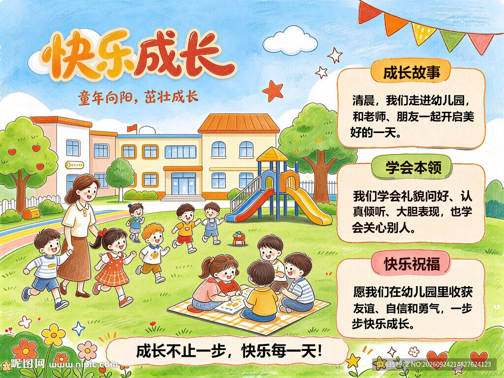 快乐成长 卡通海报