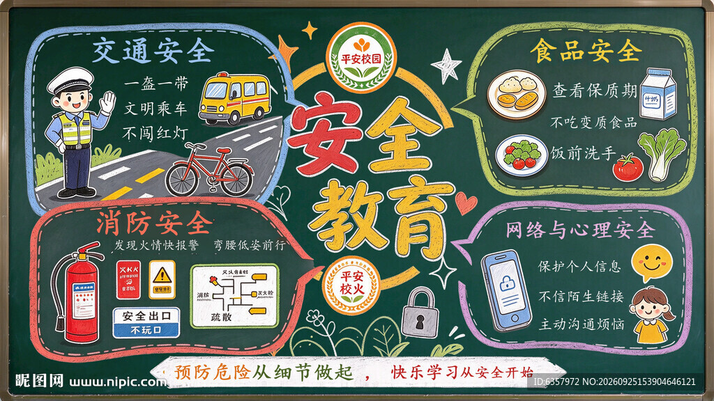 校园安全教育黑板报