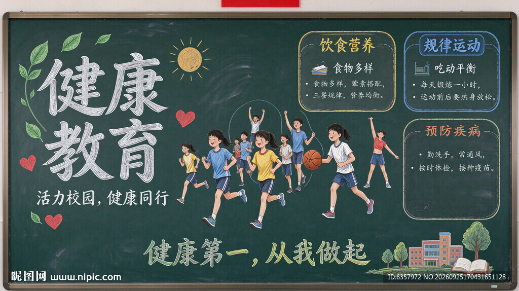 校园健康教育黑板报