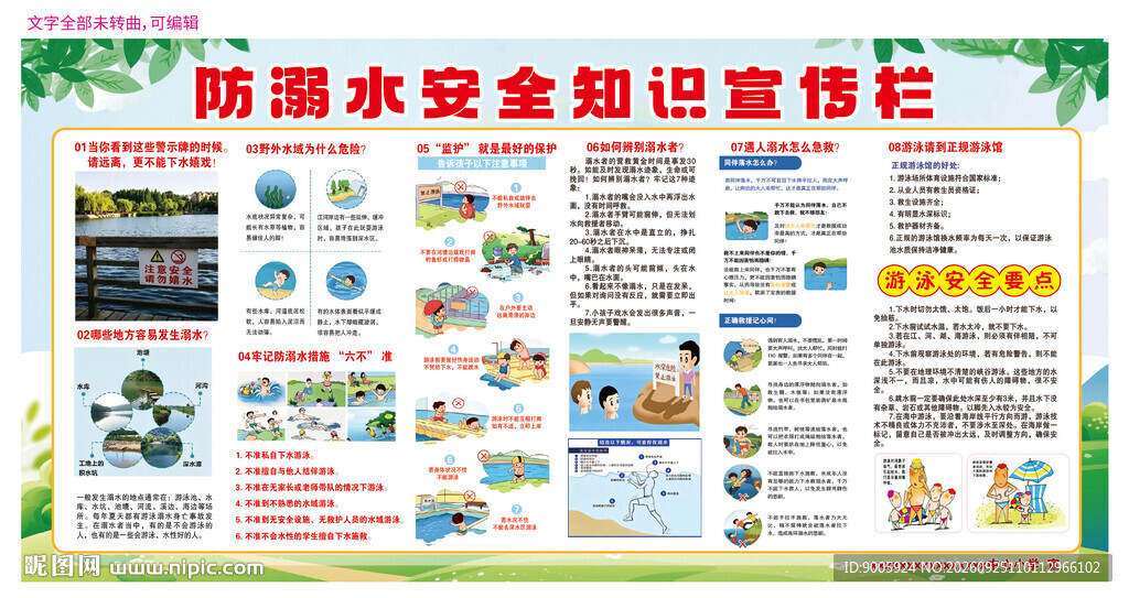 防溺水安全知识宣传栏