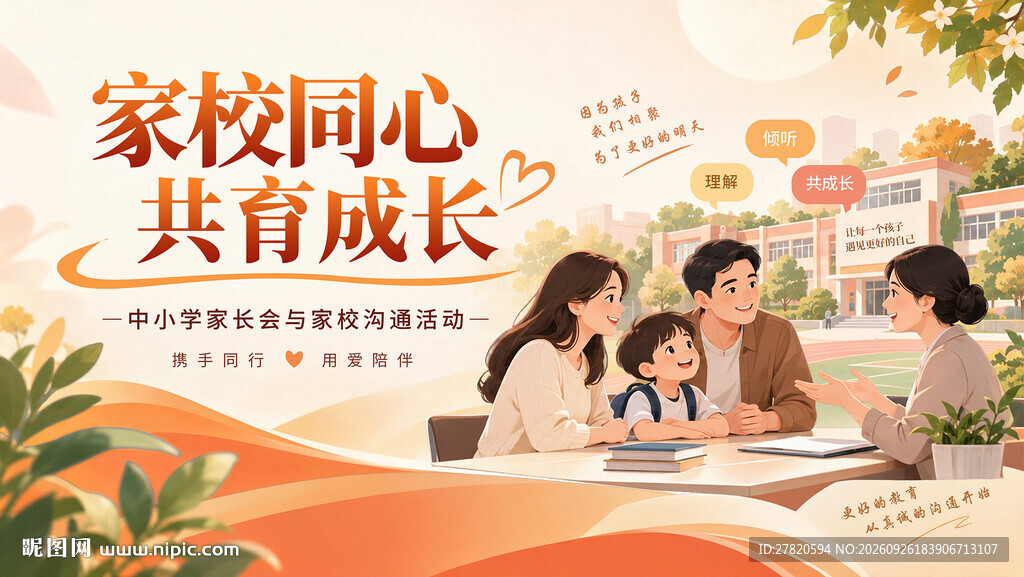 家校共育海报