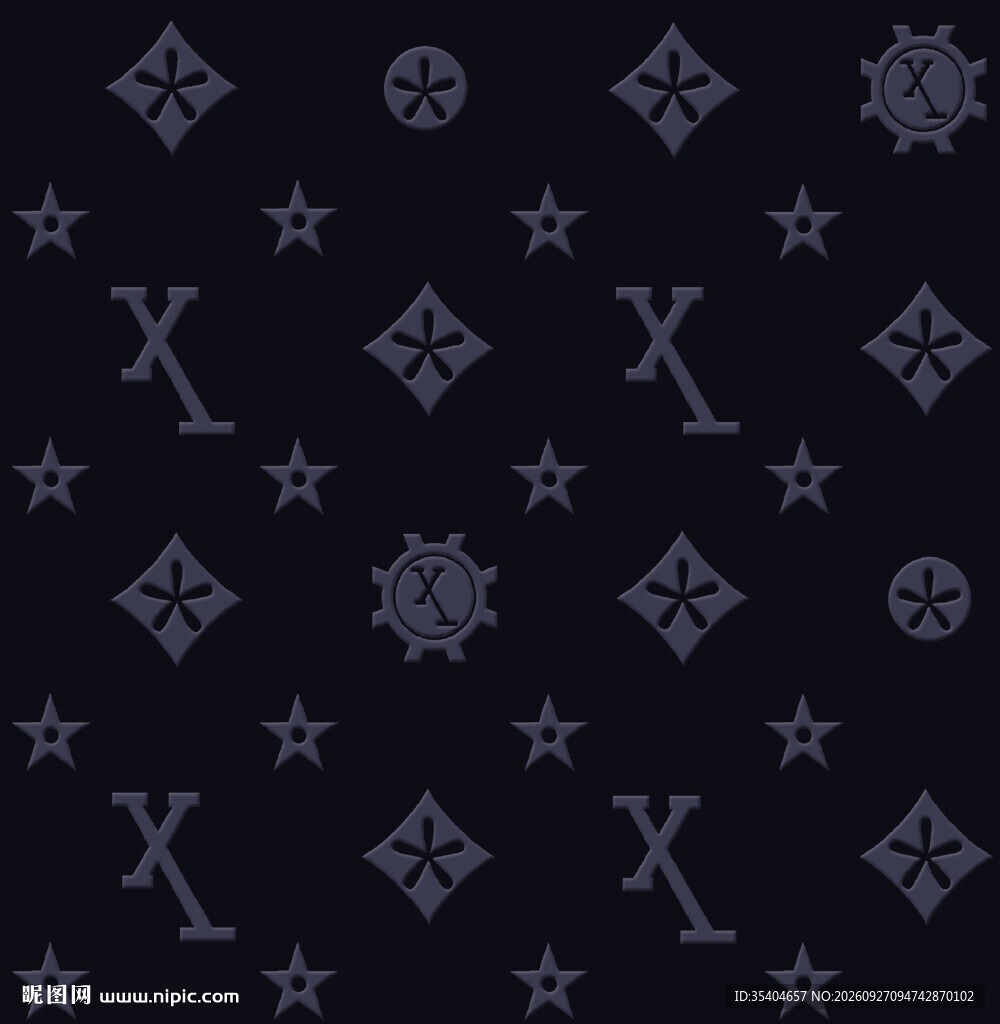 暗蓝复古星纹无缝底纹