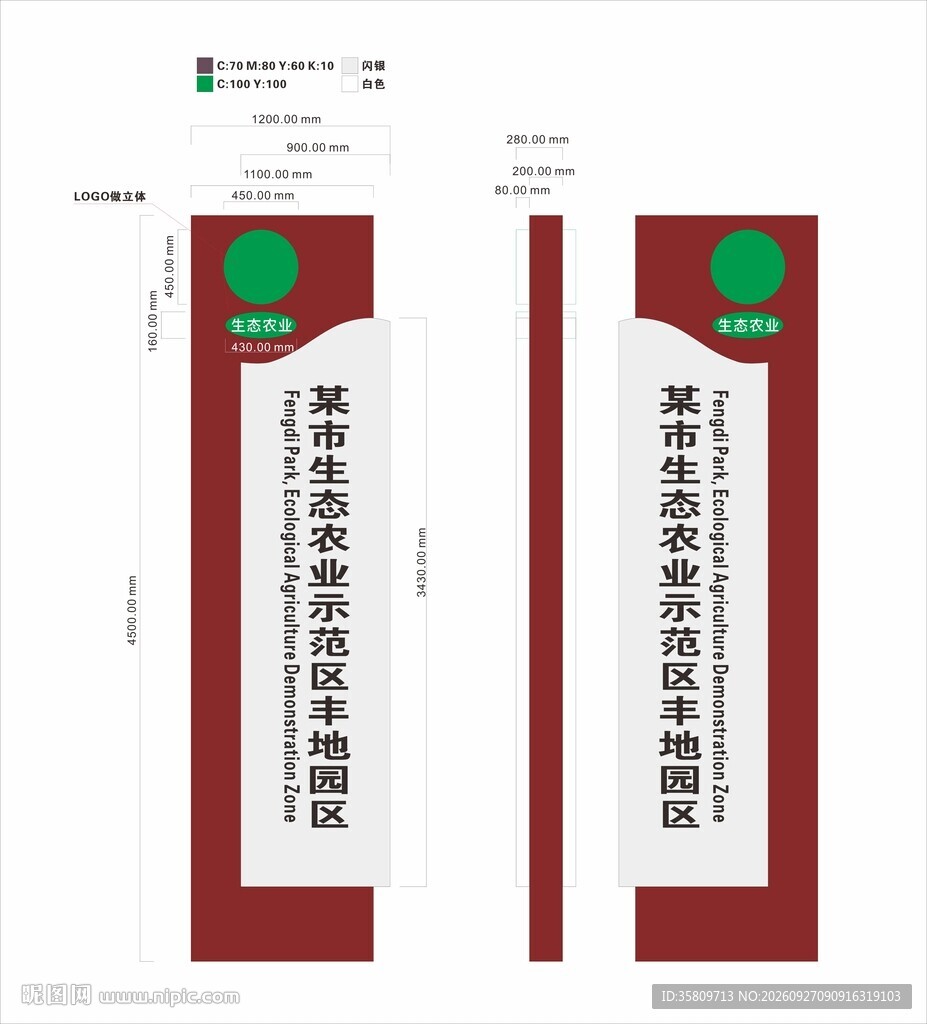 生态农业园导视立牌