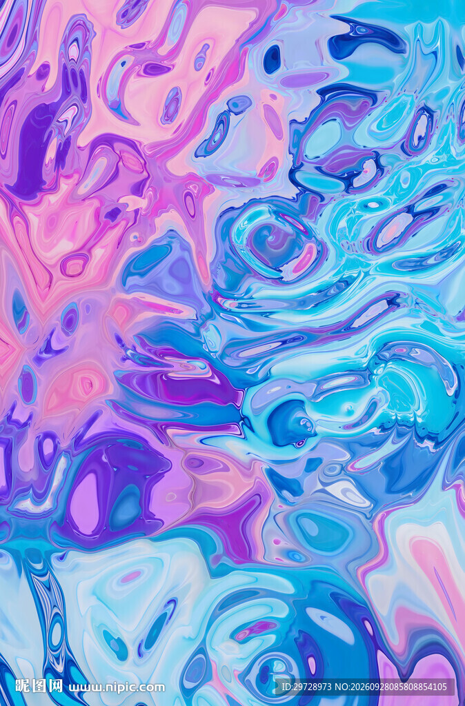 蓝粉渐变流体抽象纹理
