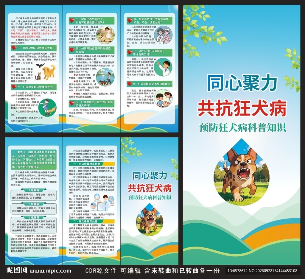 预防狂犬病三折页