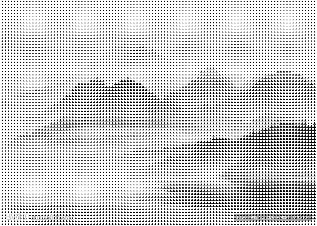 三角形中式山水镂空
