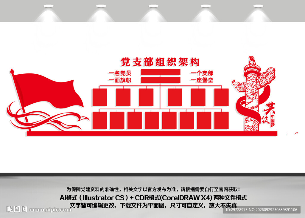 党员党支部组织架构文化墙