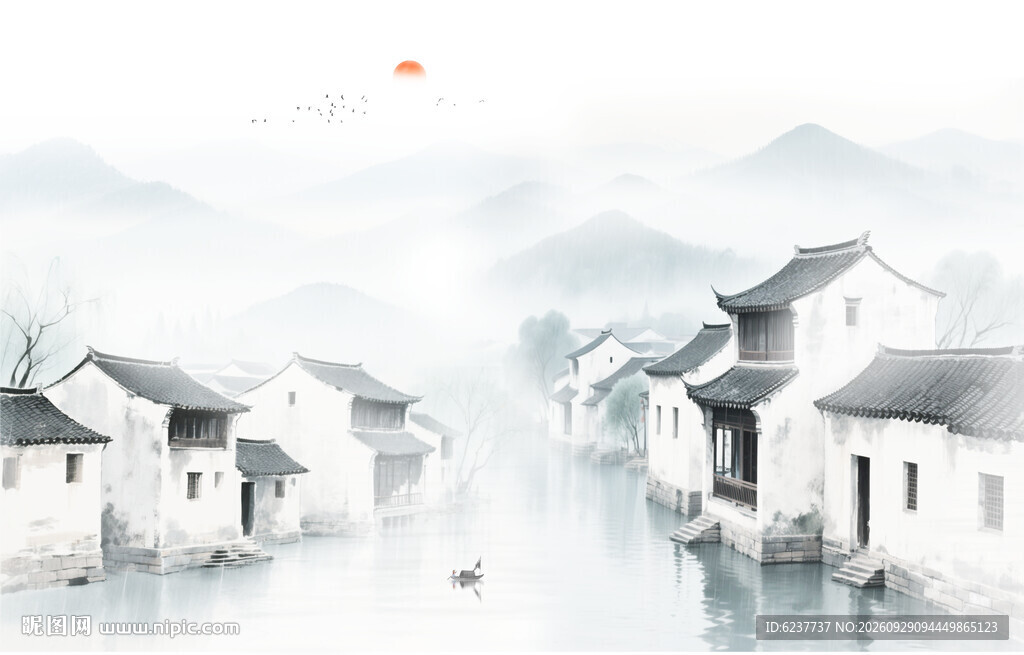水墨江南水乡