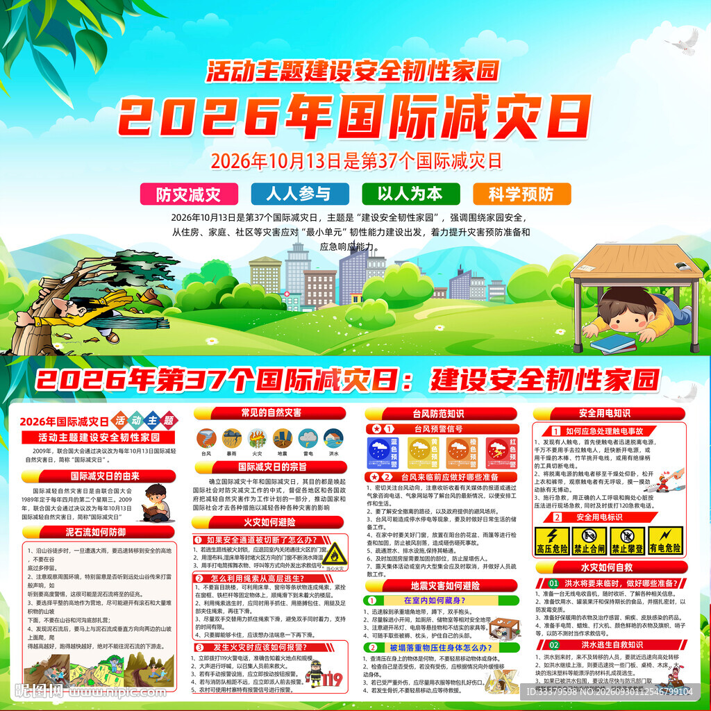 2026年国际减灾日主题展板
