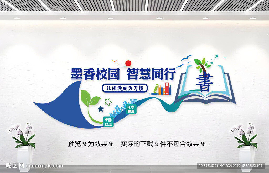 图书馆文化墙图