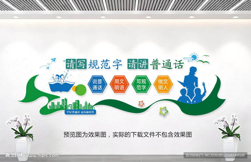 讲普通话文化墙