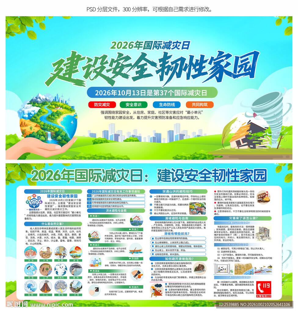 2026国际减灾日展板