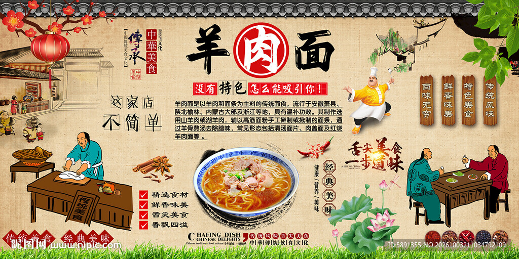 羊肉面背景墙