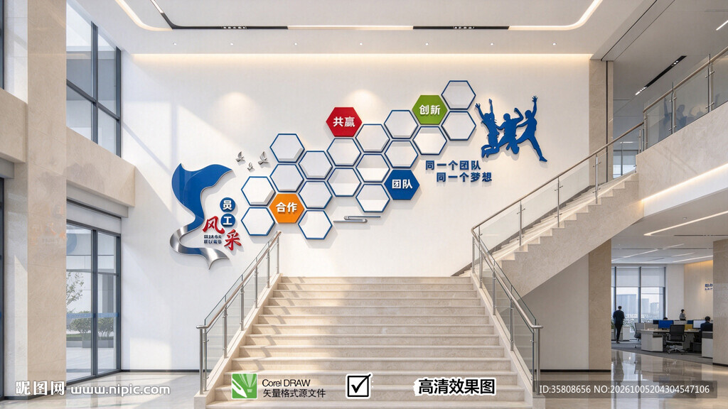 企业楼梯照片墙