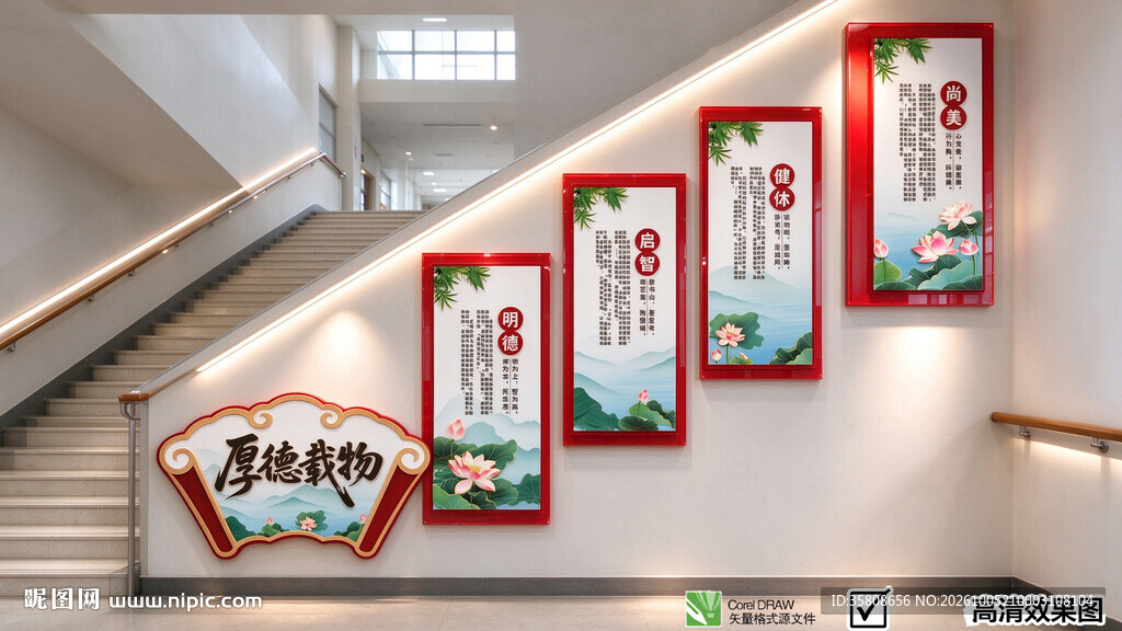 校园楼梯文化墙
