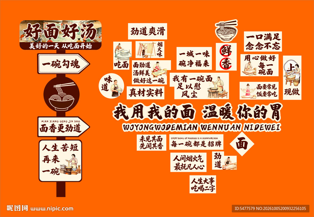爱心 拉面 背景墙