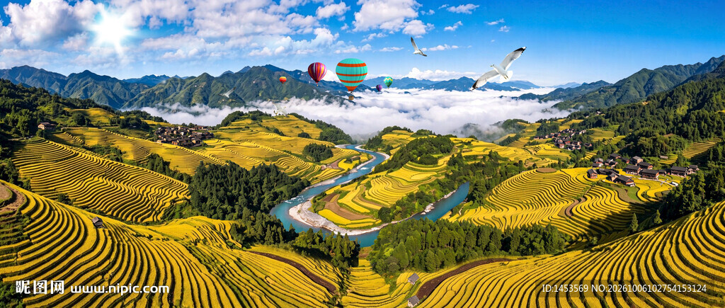 航拍梯田