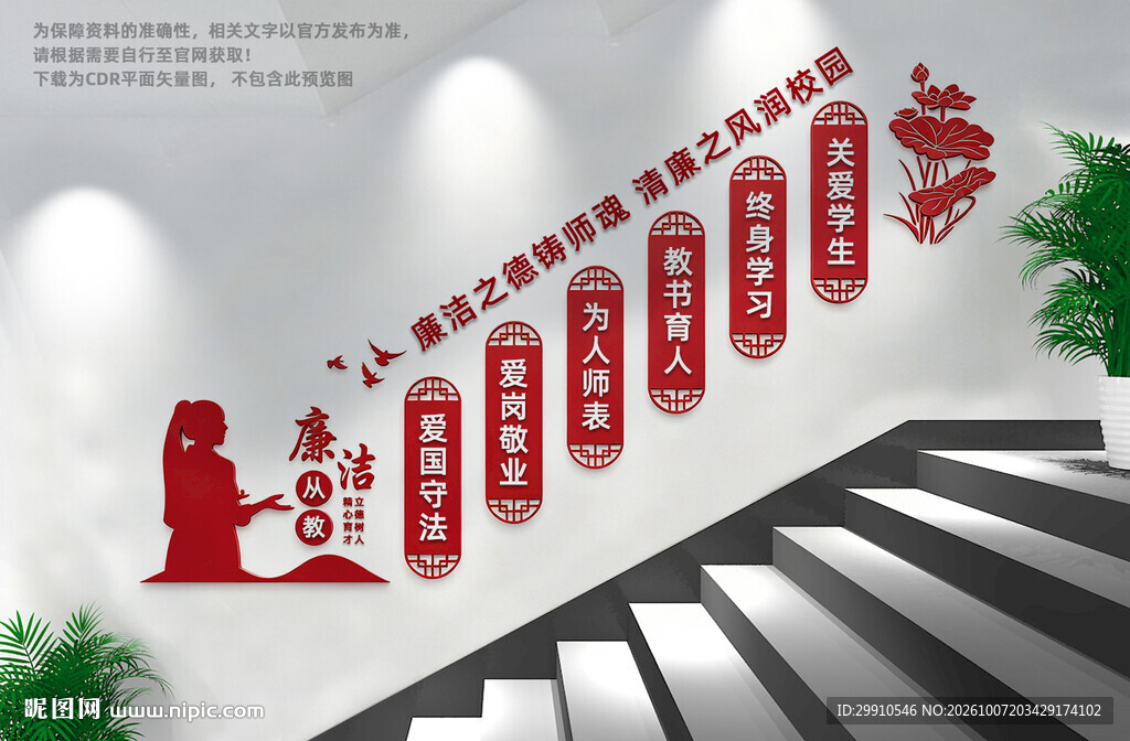 教师楼梯文化墙