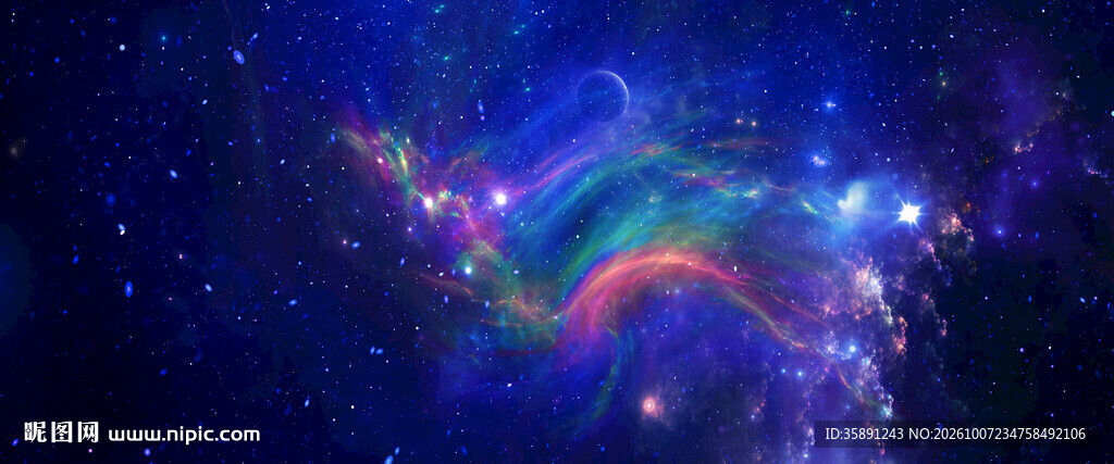 璀璨蓝色星空图