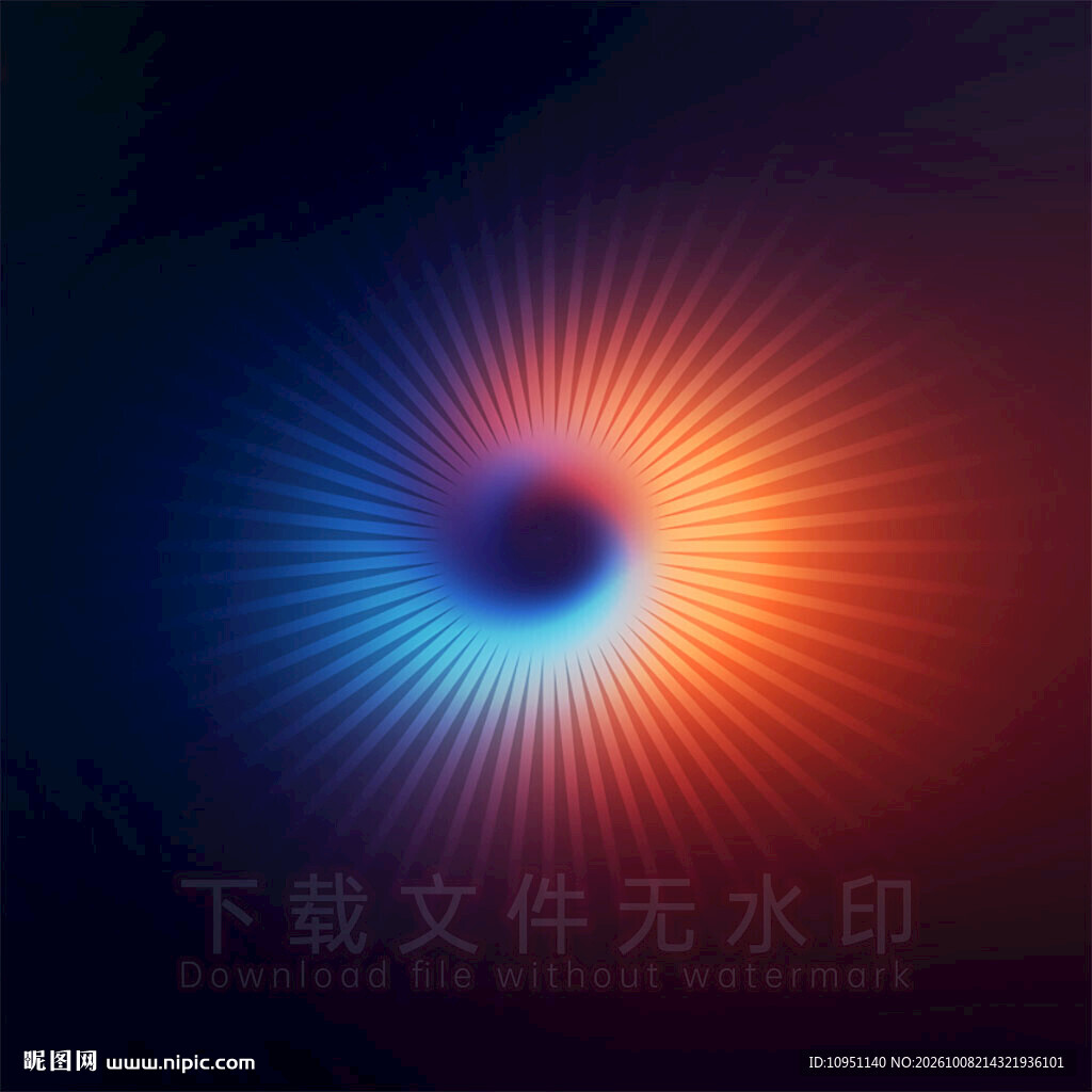 蓝橙炫彩渐变漩涡光效背景