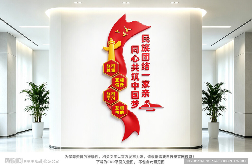 竖版民族团结文化墙