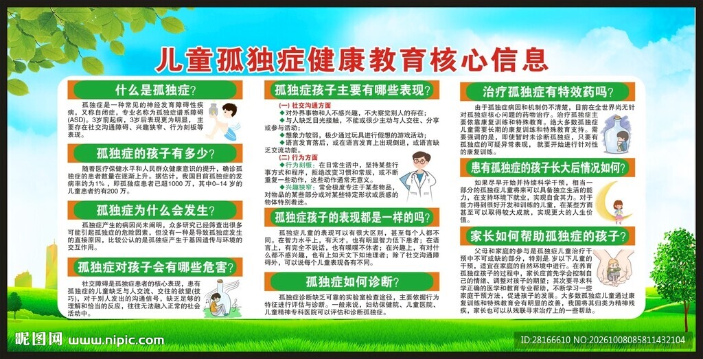 儿童孤独症预防知识宣传栏