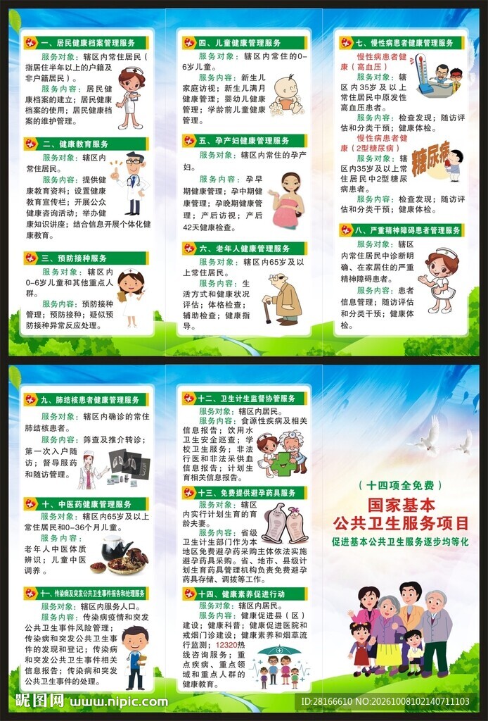 国家基本公共卫生服务项目三折页