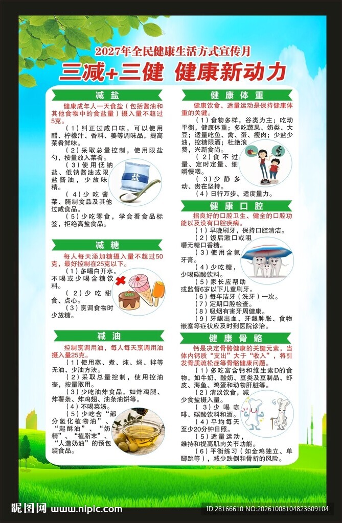 全民健康生活方式行动宣传月海报