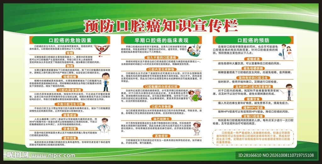 口腔癌防治知识宣传栏
