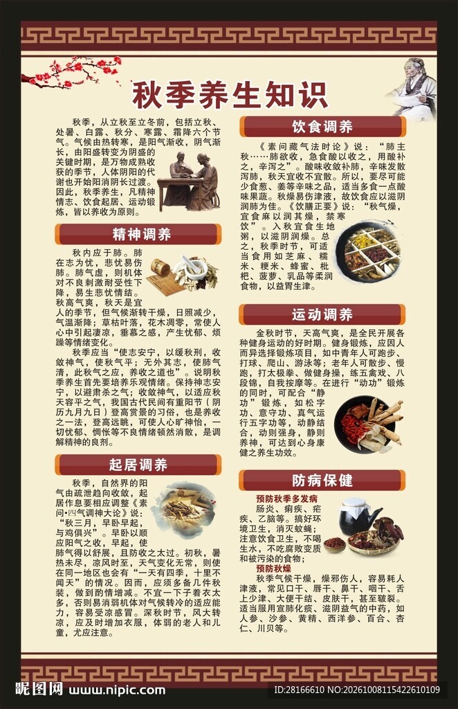 中医秋季养生知识海报