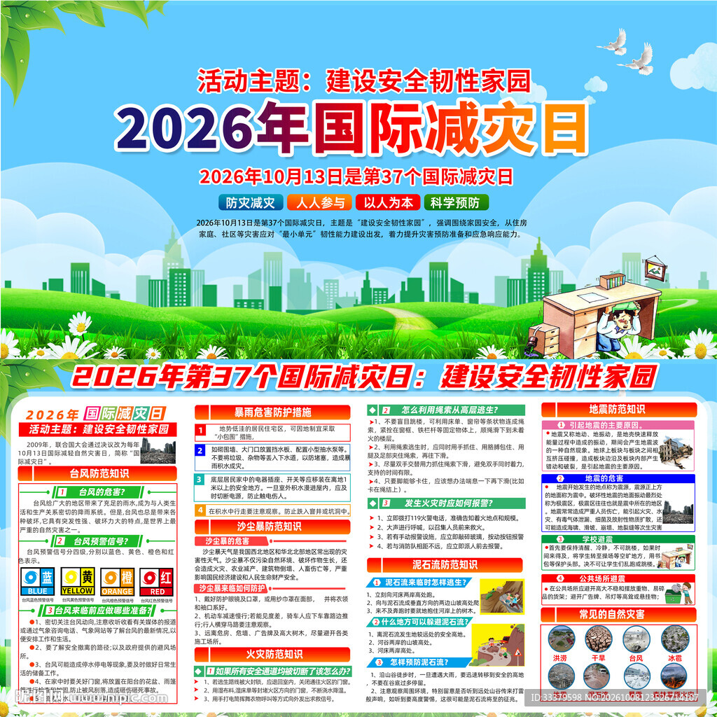 国际减灾日展板