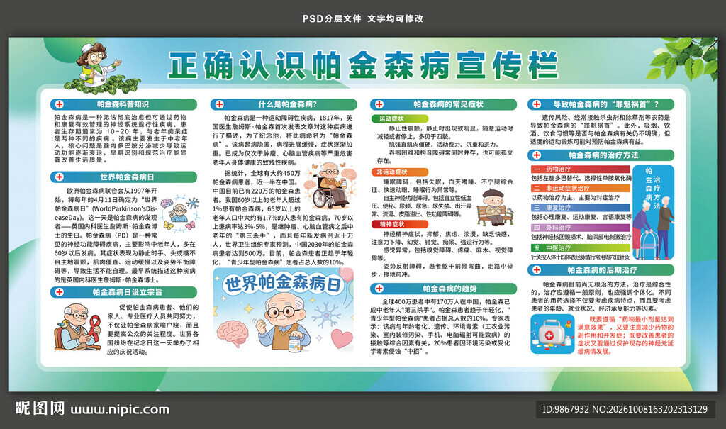 正确认识帕金森病宣传栏